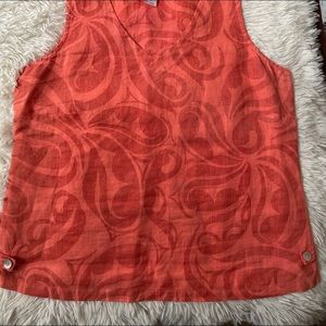 100% linen summer sleeveless blouse, medium